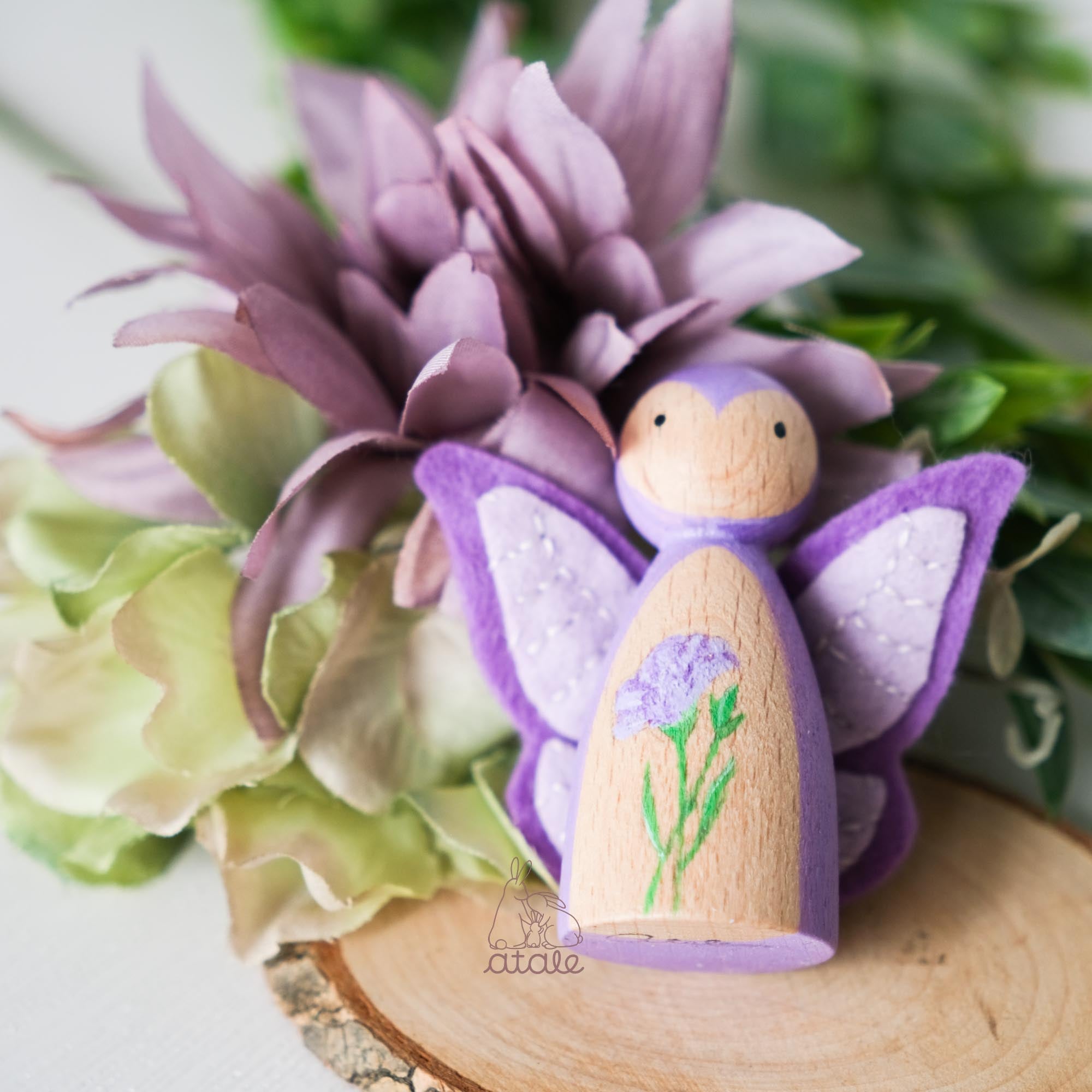 CARNATION Peg Doll | January Birth Flower