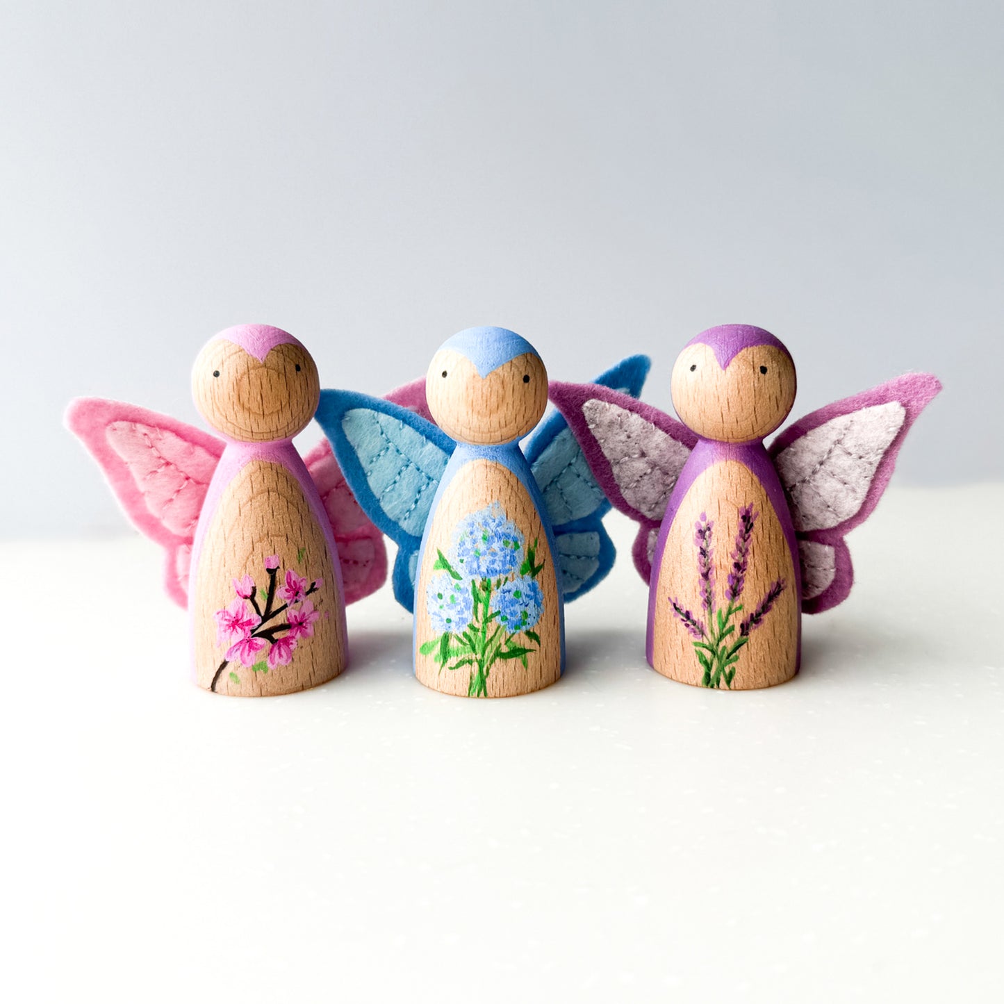 HYDRANGEA Butterfly Peg Doll