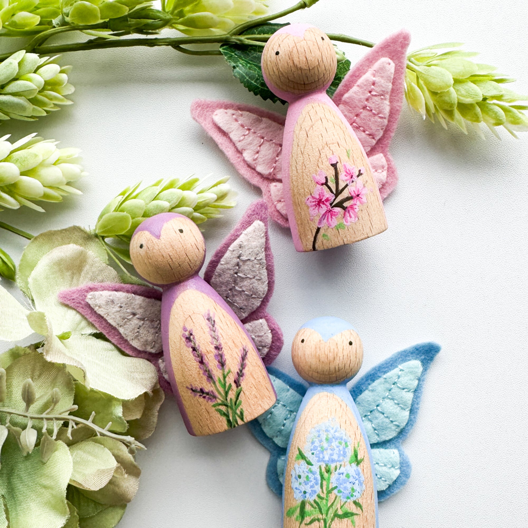 HYDRANGEA Floral Peg Doll