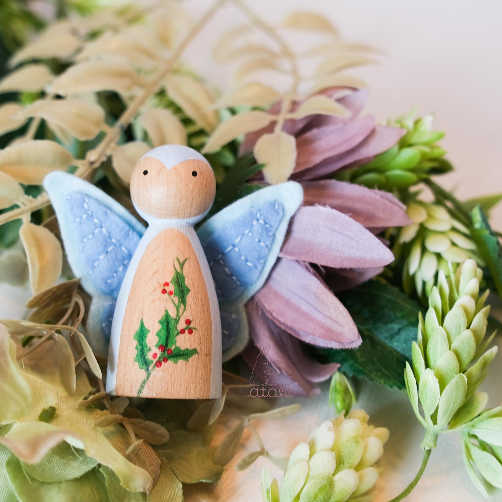 HOLLY Peg Doll | December Birth Flower