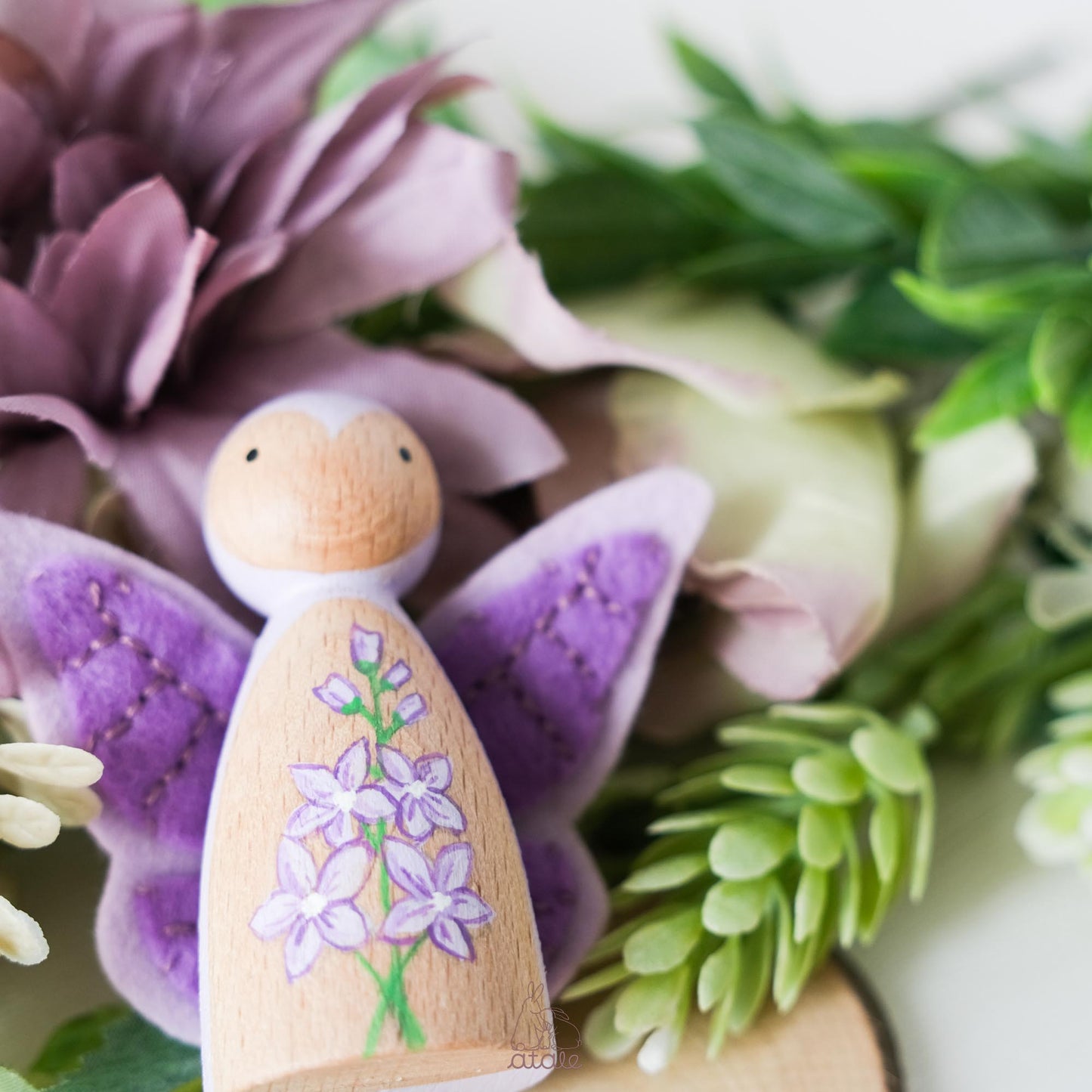 LARKSPUR Peg Doll | July Birth Flower