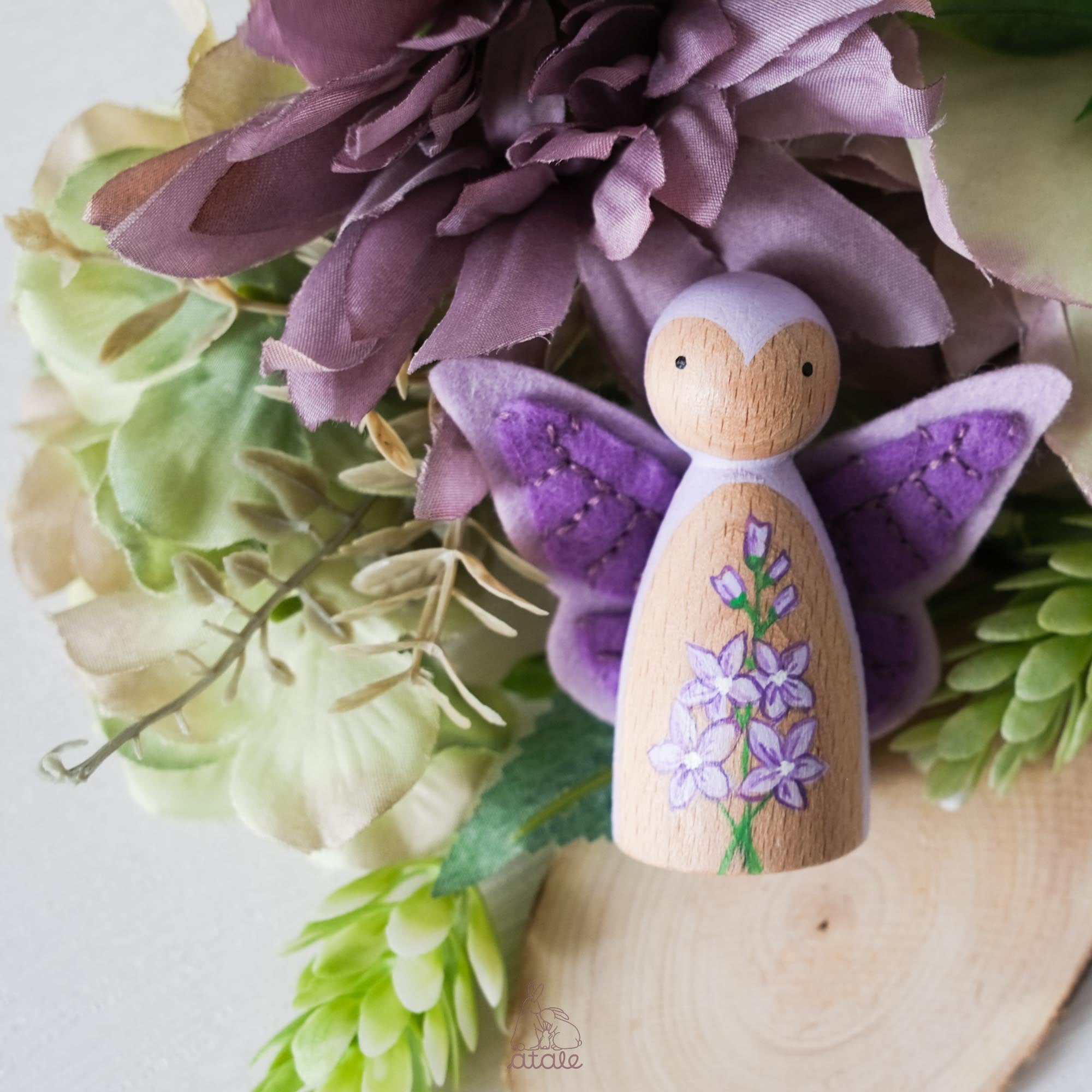LARKSPUR Peg Doll | July Birth Flower