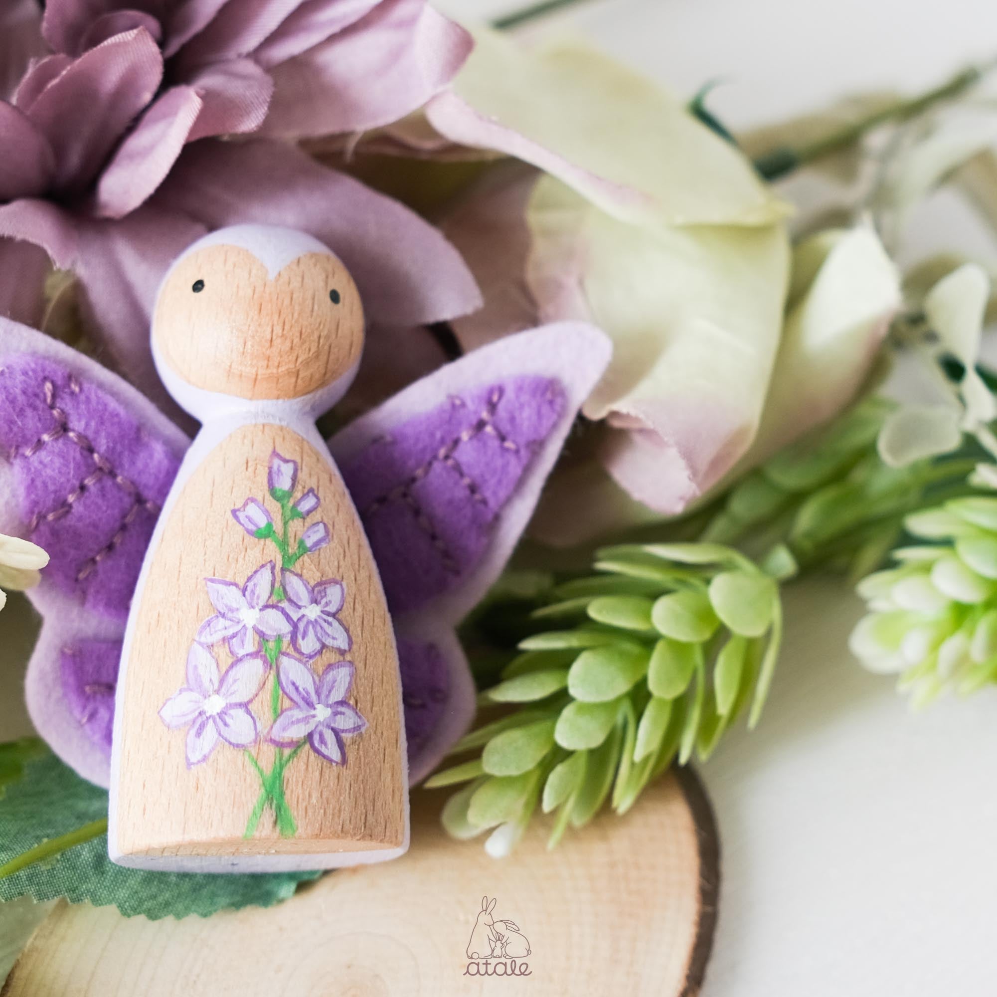 LARKSPUR Peg Doll | July Birth Flower