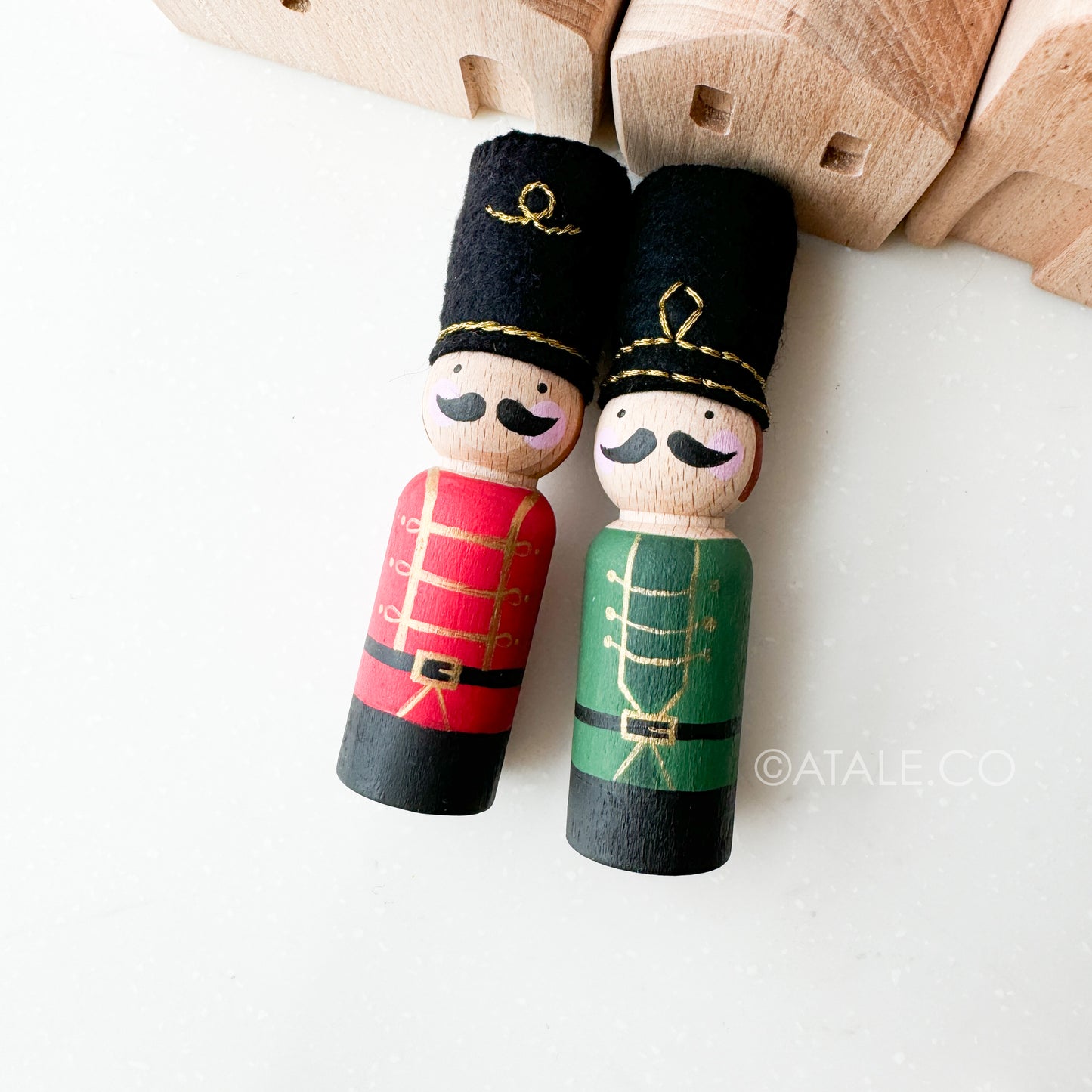 NUTCRACKERS | Set of 2 Peg Dolls