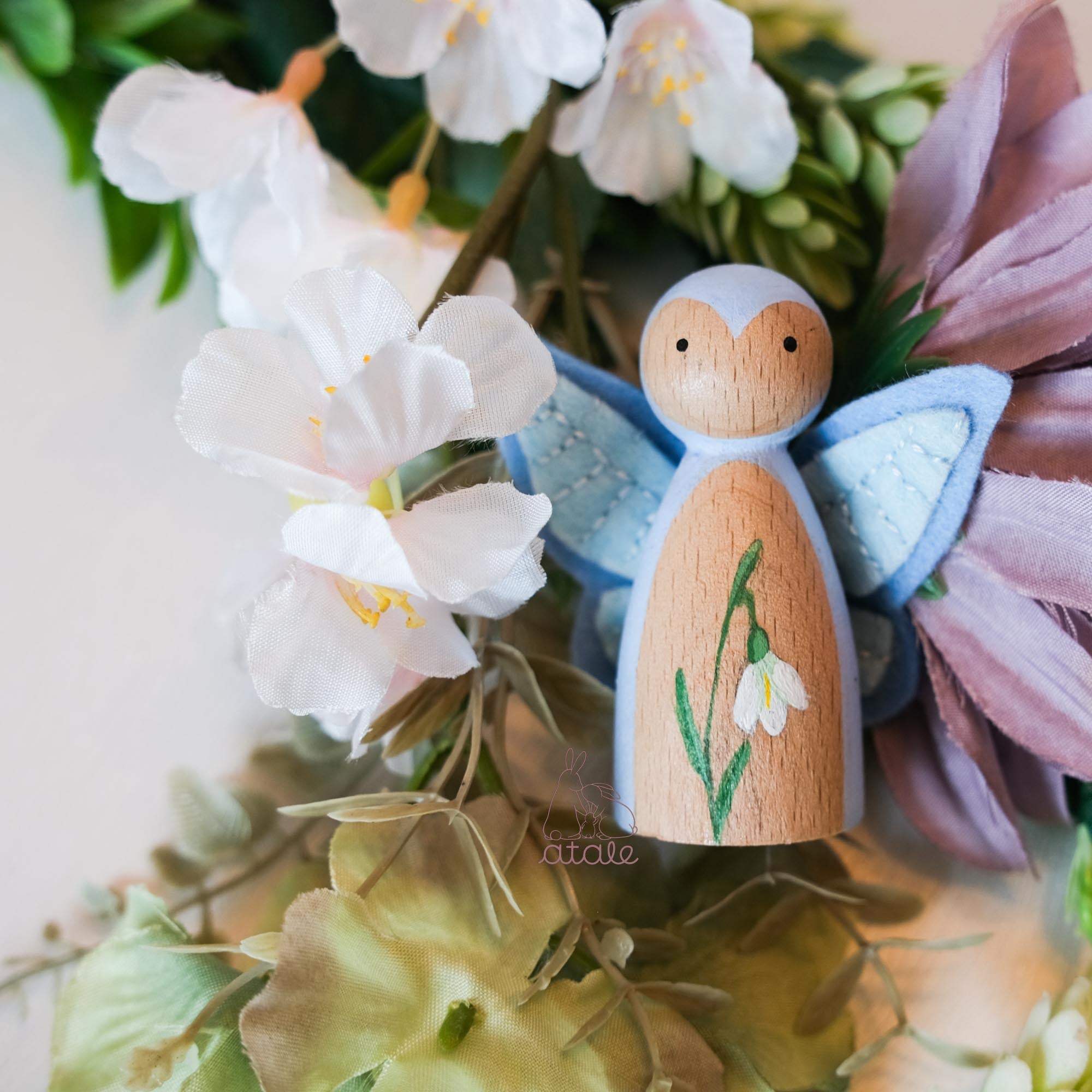 SNOWDROP Peg Doll | January Birth Flower