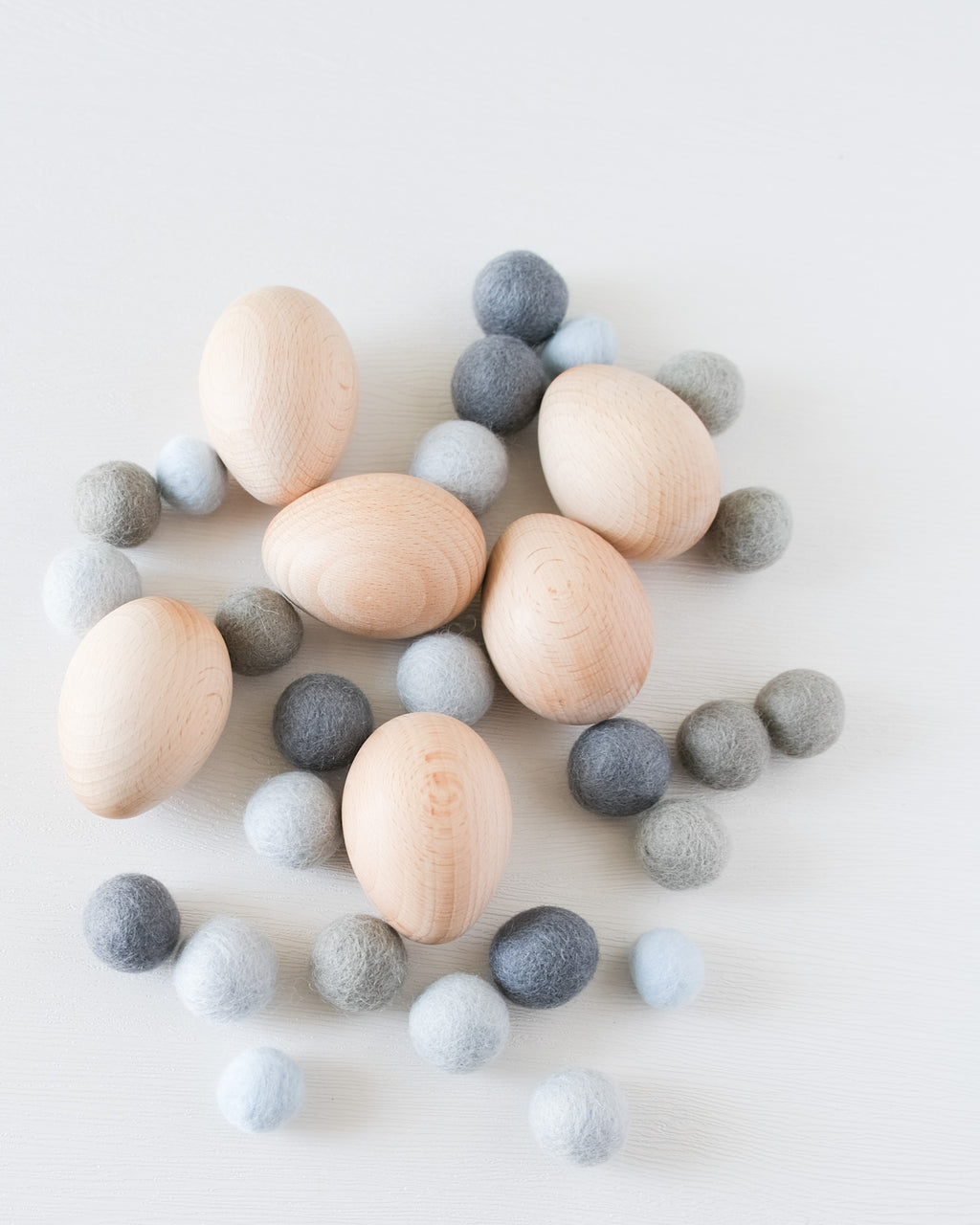 Wooden Eggs in Carton