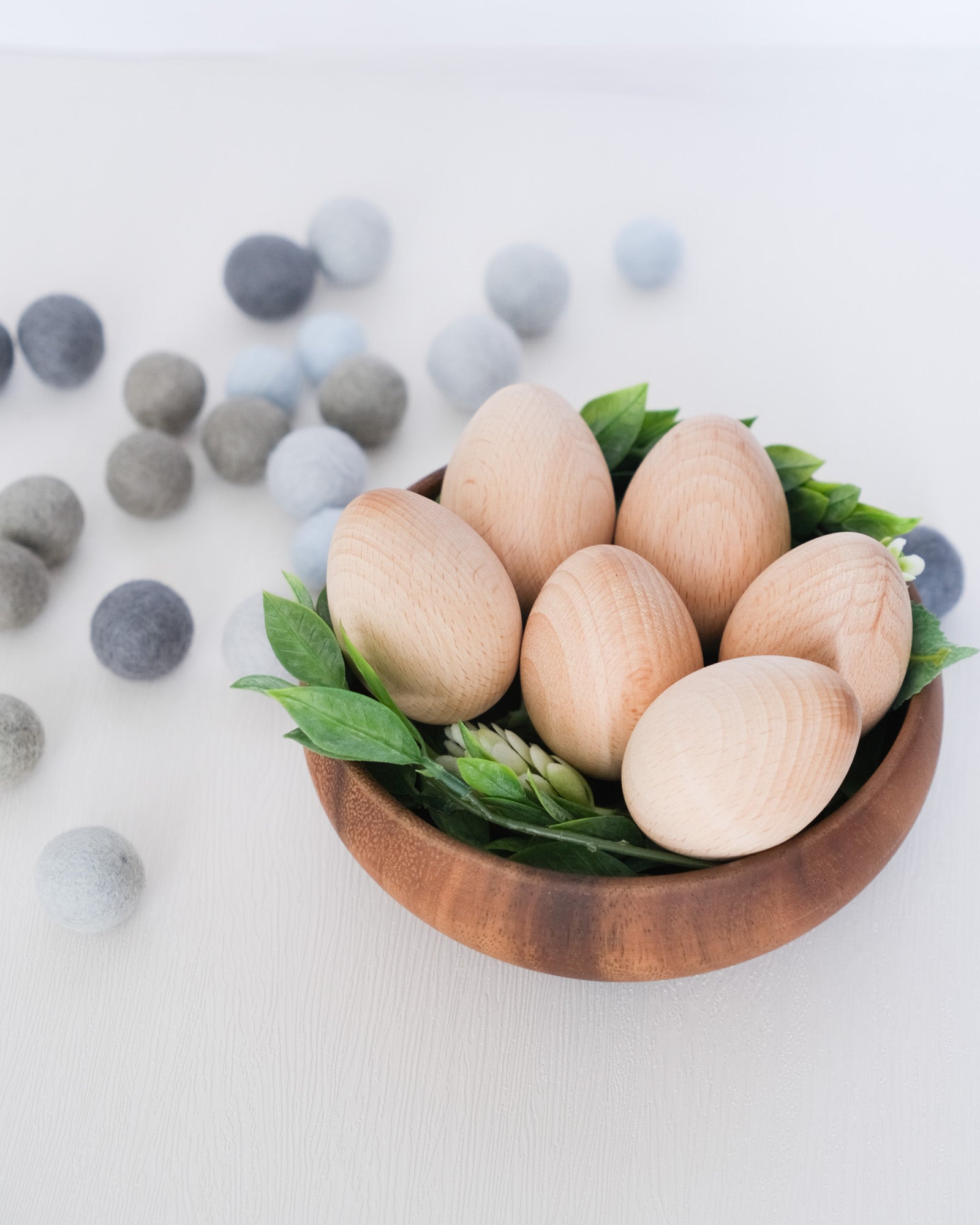 Wooden Eggs in Carton