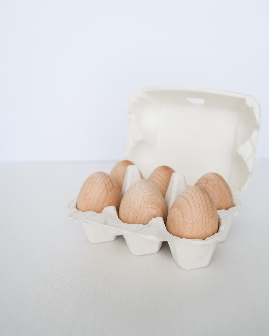 Wooden Eggs in Carton