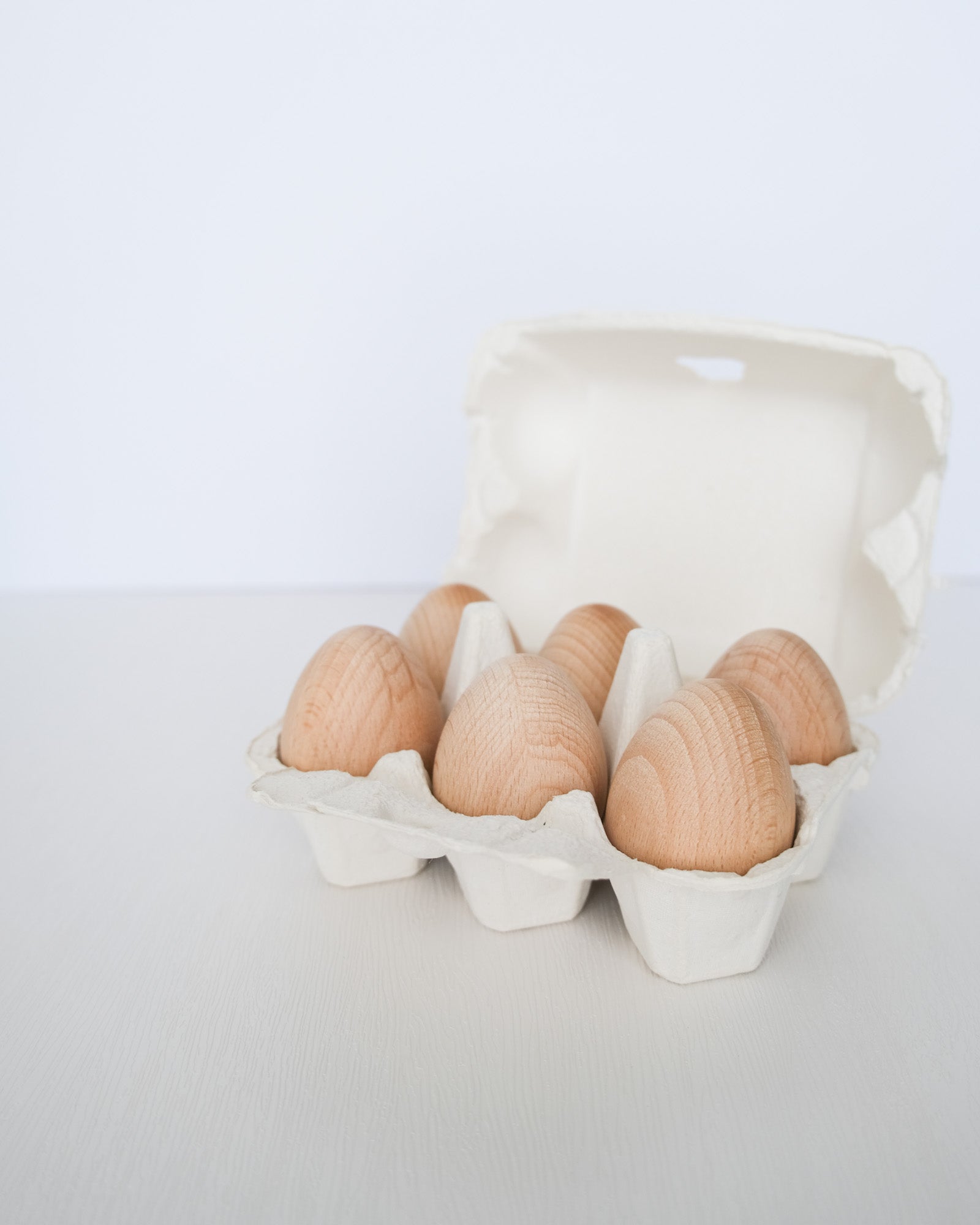 Wooden Eggs in Carton