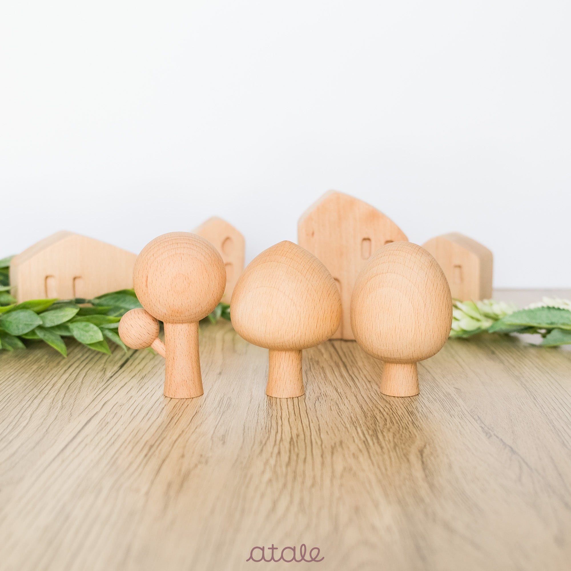 Rounded Wooden Trees Set