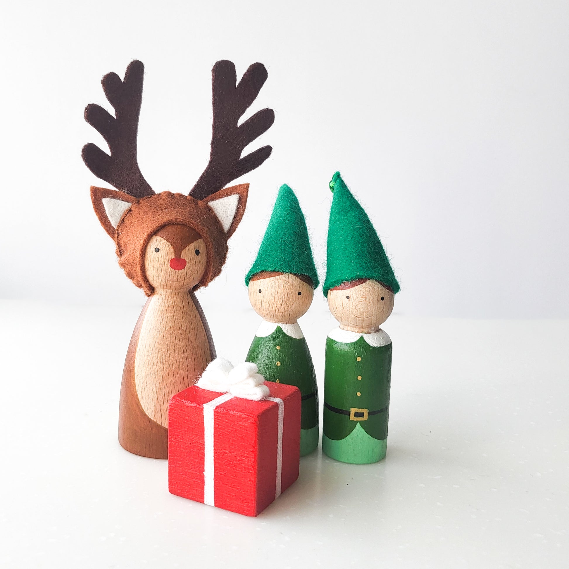 Rudolph Peg Doll. Handmade in Singapore.