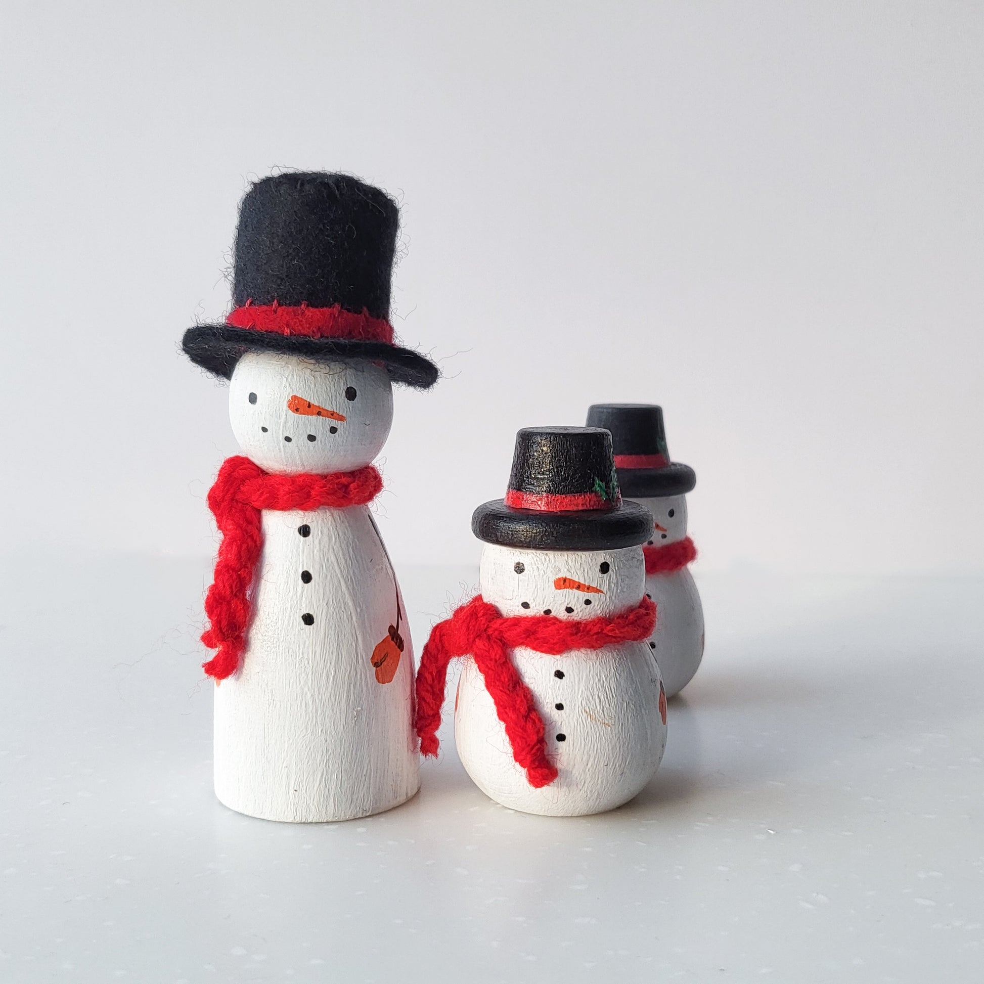 Snowman Peg Doll. Handmade in Singapore.