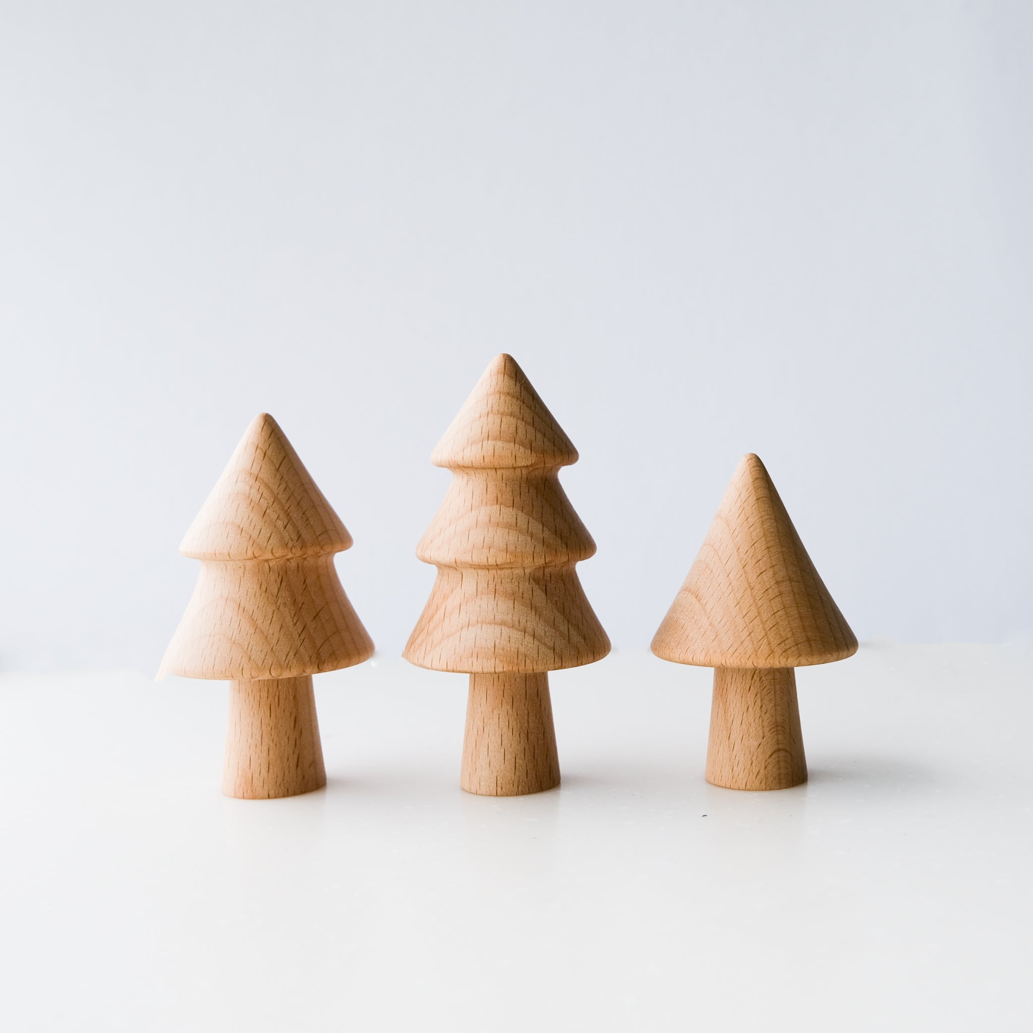 Pointed Wooden Trees Set